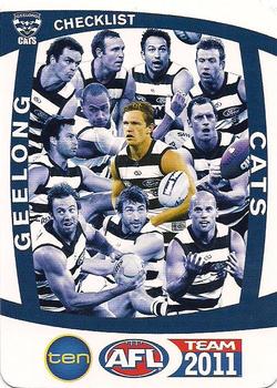 2011 Team Zone AFL Team - Team Checklists #NNO Geelong Cats Front